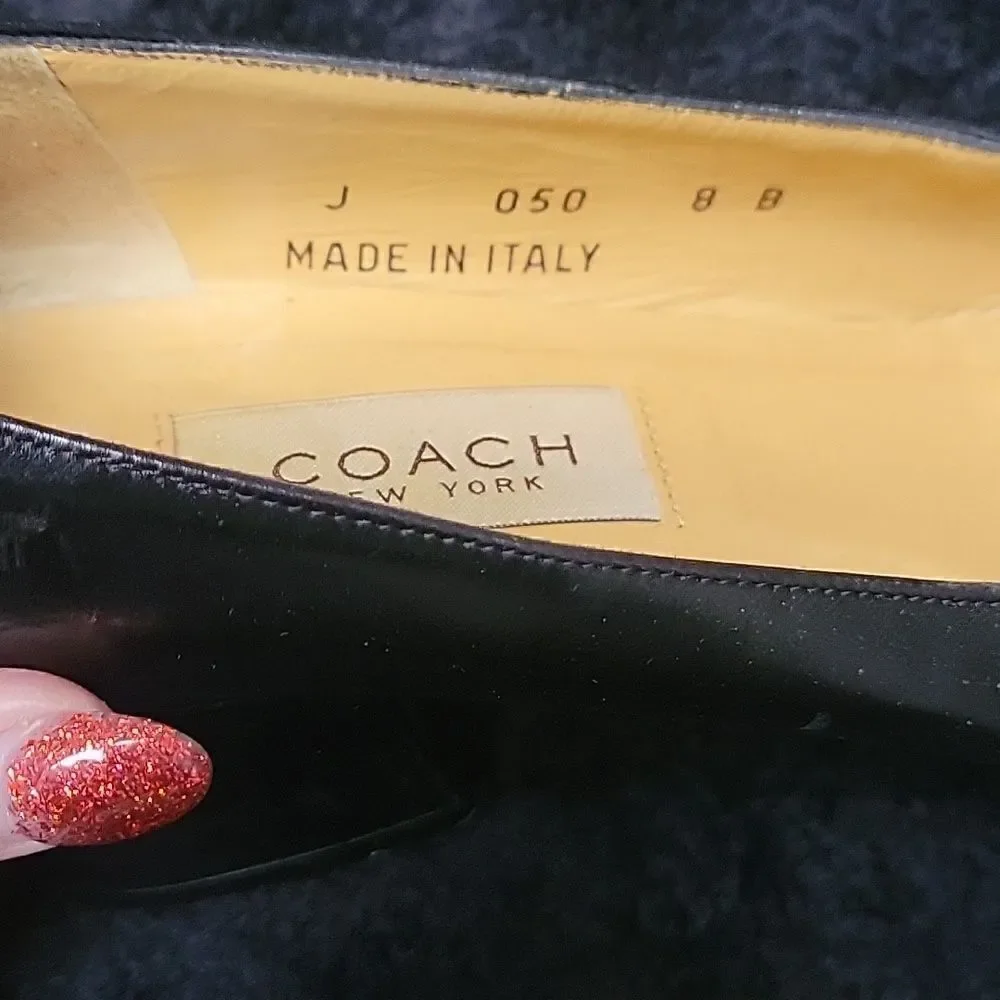 Coach vintage Black Leather Block Heels Size 8